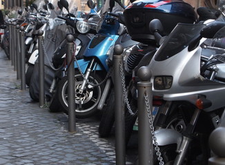 Fototapeta na wymiar Parking dla motobikes