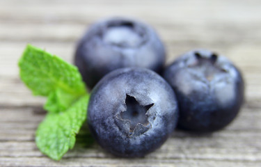 Sweet blueberry with leafs