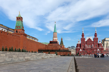 Red Square.The Kremlin,the Mausoleum and the Historical museum