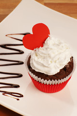 love note blank in chocolate muffin
