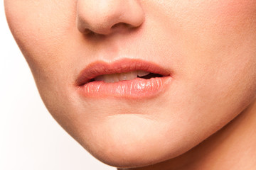 Close-up shot of woman lips