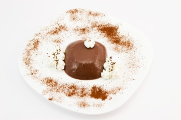 Budino al cioccolato con panna