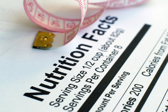 Nutrition facts and measure tape