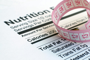 Nutrition facts and measure tape