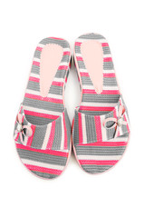 Summer colourful shoes on white