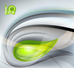 Abstract gray background with green element