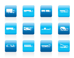 different types of trucks and lorries icons