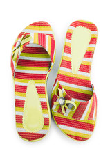 Summer colourful shoes on white