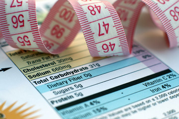Nutrition facts and measure tape