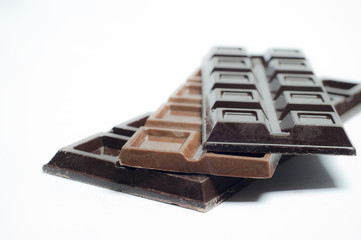 chocolate on a white background