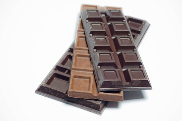 chocolate on a white background
