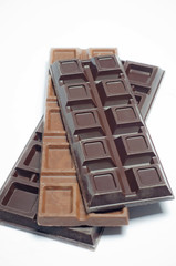 chocolate on a white background