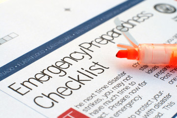 Obraz premium Emergency checklist