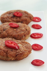 cutlets with chilies