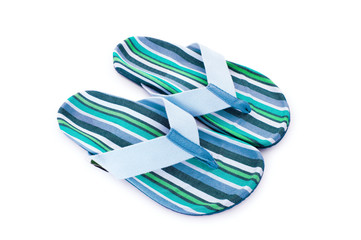 Fototapeta premium Summer colourful shoes on white