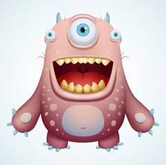 Washable wall murals Creatures Happy Monster