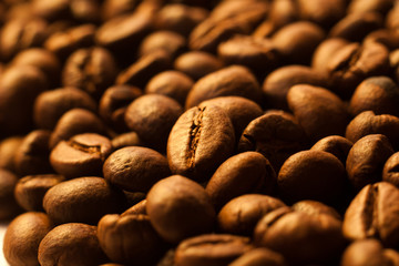 Coffee beans closeup background