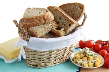 bread,cheese,butter and tomatoes