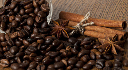 coffee grains and spices