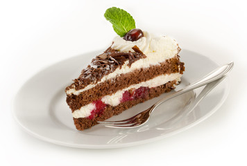 Black forest cake on a plate