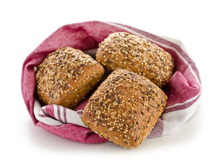 Pile of buns wrapped in a towel