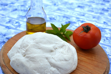 raw pizza ingredients