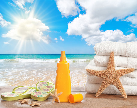 Sunscreen With Beach Towels