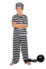 Adorable child with prisoner ball