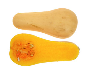 Butternut squash cut in half