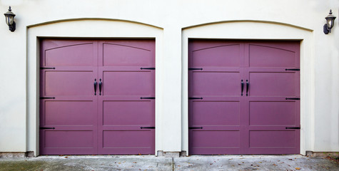 Two Violet Garage Doors
