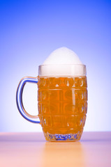 Beer glass on the table