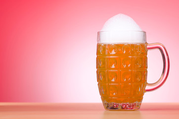 Beer glass on the table