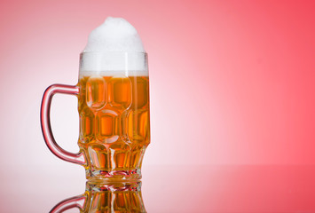 Beer glass on the table