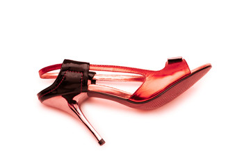 Obraz premium Female shoes on white background