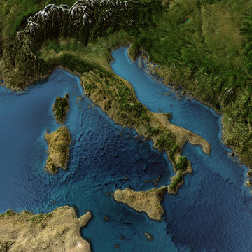 Italy 3d map