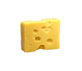 Emmentaler cheese. Isolated.