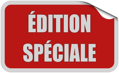Sticker rot eckig curl oben ÉDIION SPÉCIALE