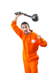 Convicted criminal on white background