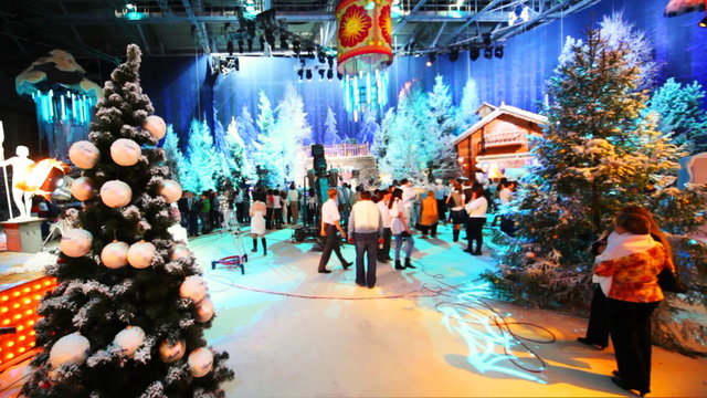 Television Studio Is Preparing To Shoot Christmas TV Shows