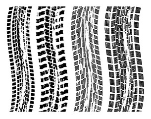 vector set of grungy tire prints