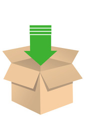 Open box with arrow vector illustration eps 10