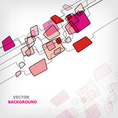 Retro Abstract Design Colorful Square Template
