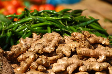 Various vegetables at vegetable market. India