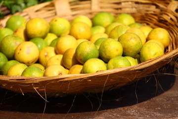 Lemons in local market in India.