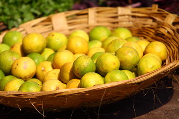 Lemons in local market in India.