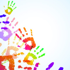 Colorful Hand Prints Background