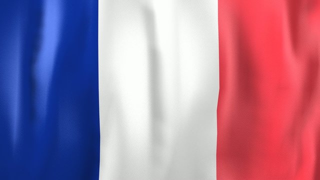 3D Animation of national flag of France,