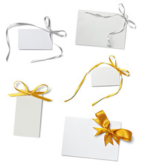 greeting card with ribbon note