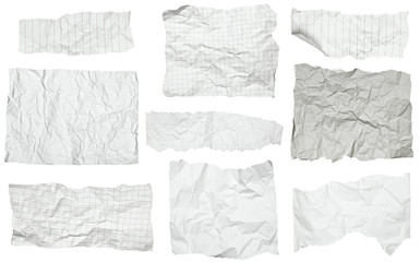white crumpled  paper with curled edge