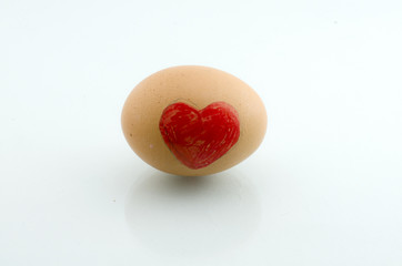 Written on the heart-shaped eggs